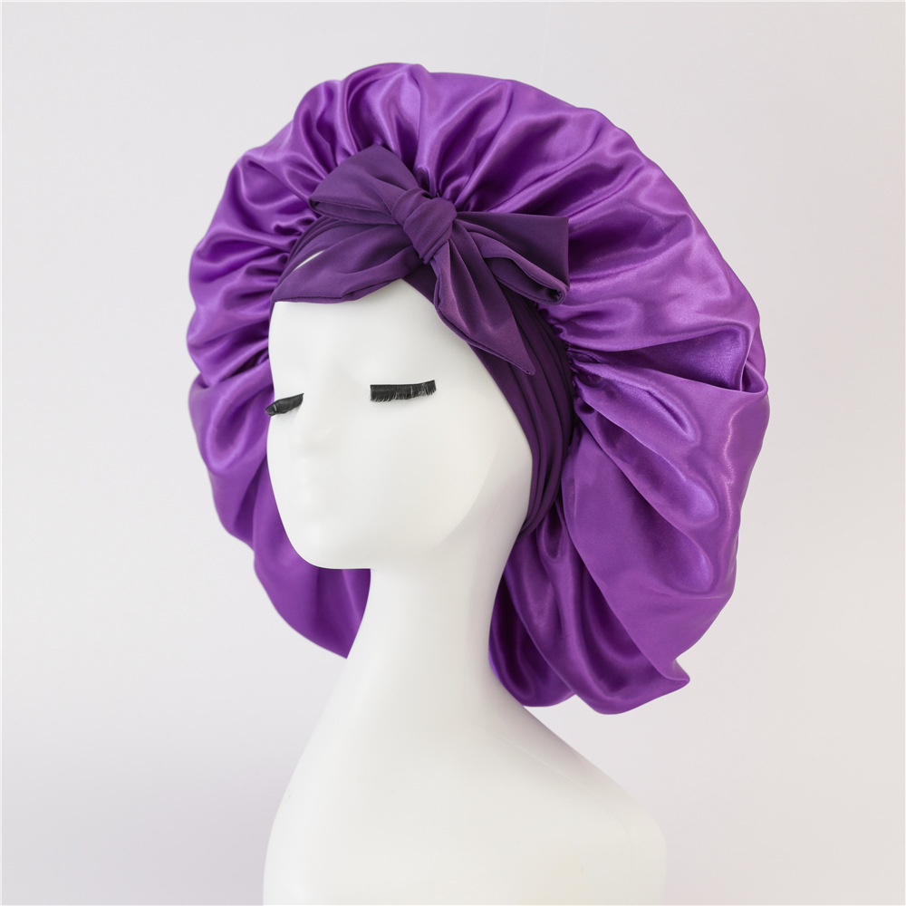Satin Night Sleep Cap For Women And Men Unisex Hair Care Bonnet 6