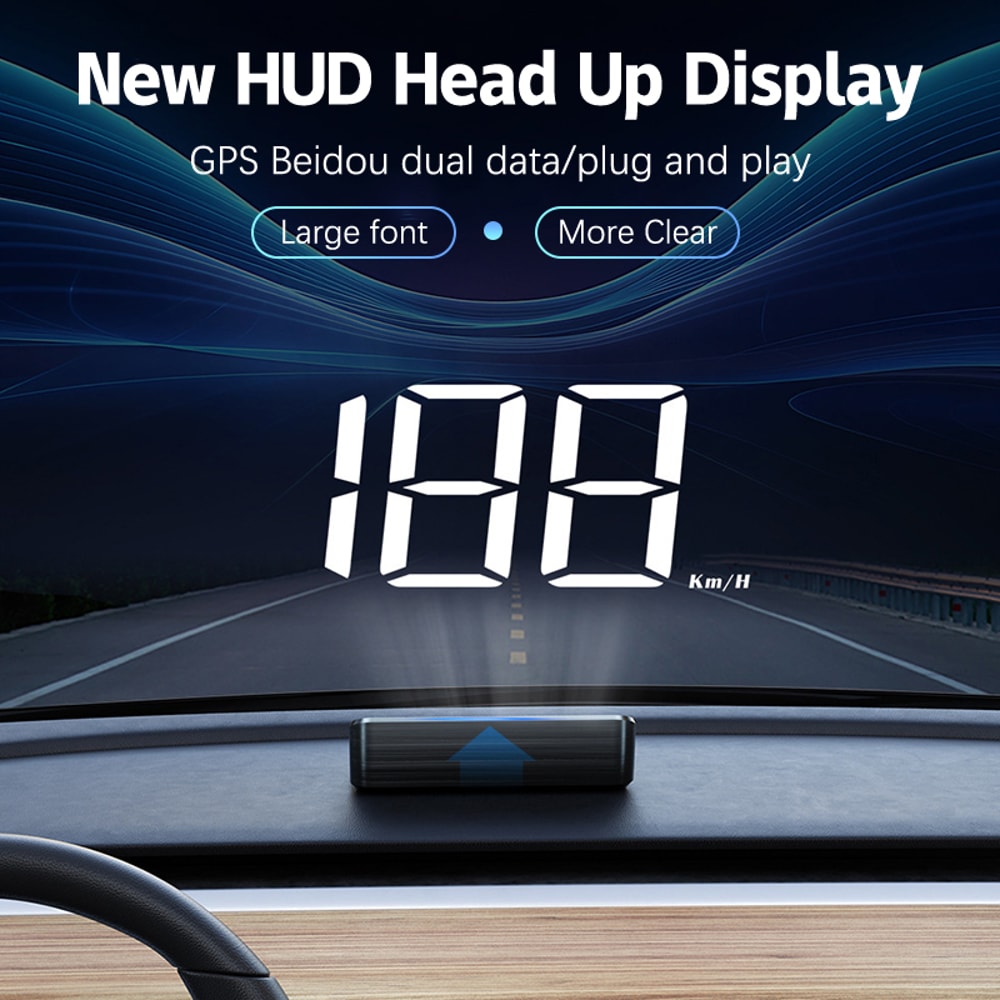 Car Speedometer HUD Digital Speed Meter GPS Head Up Display for Vehicles