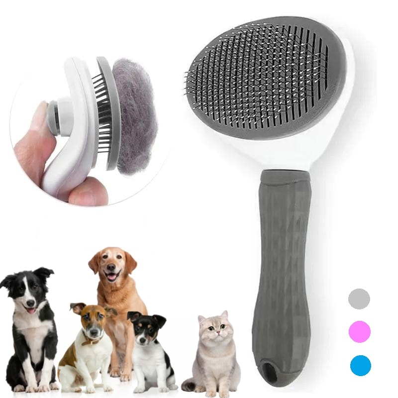 Self Cleaning Pet Hair Removal Comb For Cats And Dogs Grooming Brush Slicker For Effortless Hair R 0
