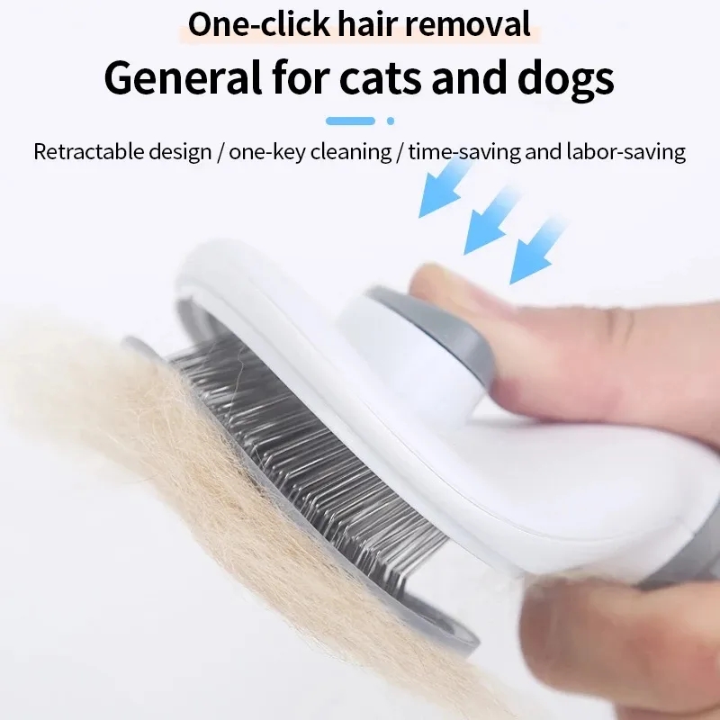 Self Cleaning Pet Hair Removal Comb For Cats And Dogs Grooming Brush Slicker For Effortless Hair R 1