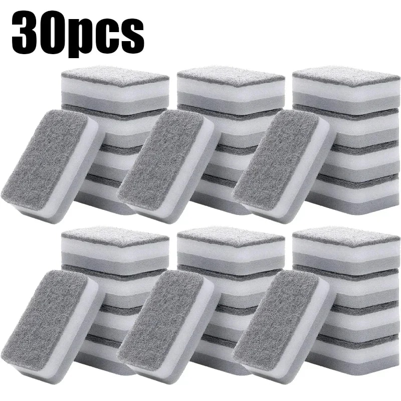 Magic Three Layers Cleaning Sponges Reusable Pan Pot Dishwashing Scouring Pads Household Kitchen Sp 8