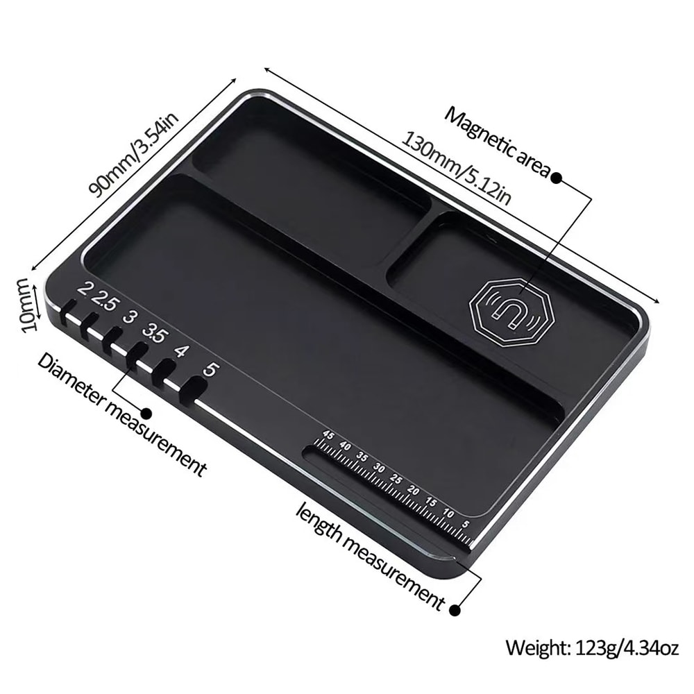 Magnetic Screw Tray With Aluminium Alloy Pad For RC Repair Perfect For Airplanes Cars Boats 2