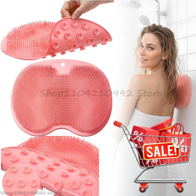 Silicone Massage Shower Mat Non Slip Foot Exfoliating Pad With Suckers For Back And Foot Scrubbing 1