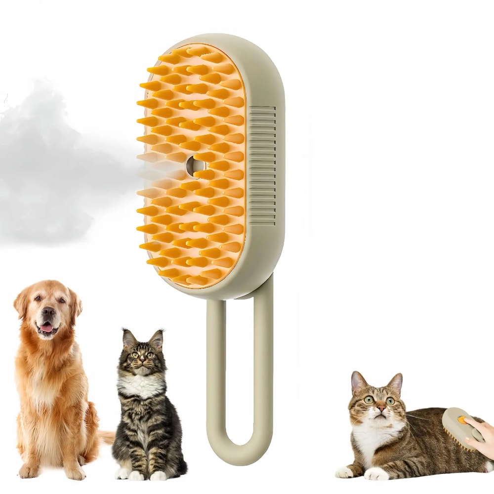 Cat Dog Pet Spray Massage Brush One Button Steam Spray Rotatable Floating Hair Bath And Hair Remova 8