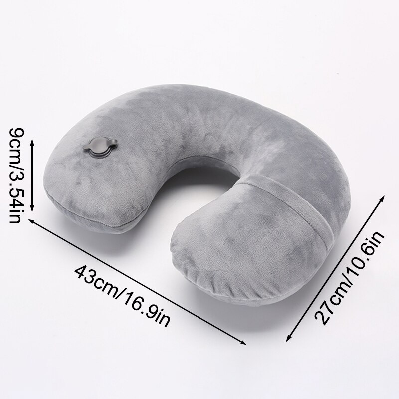 Portable Inflatable Travel Pillow For Neck Cervical Spine Support Plush Cushion For Office Sleep 2