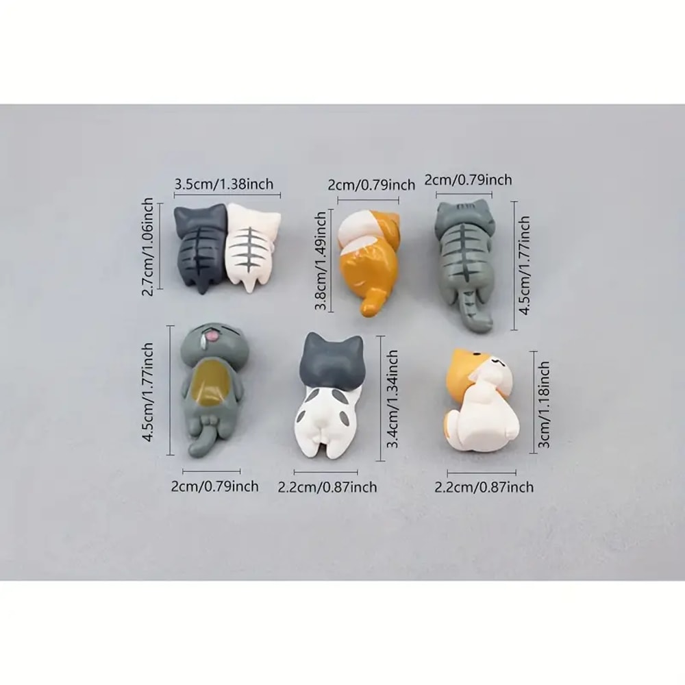 Cartoon Cat Dashboard Figurines Fun Car Pot And Screen Edge Decor 1