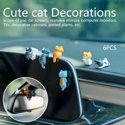 cartoon cat dashboard figurines fun car pot and screen edge decor