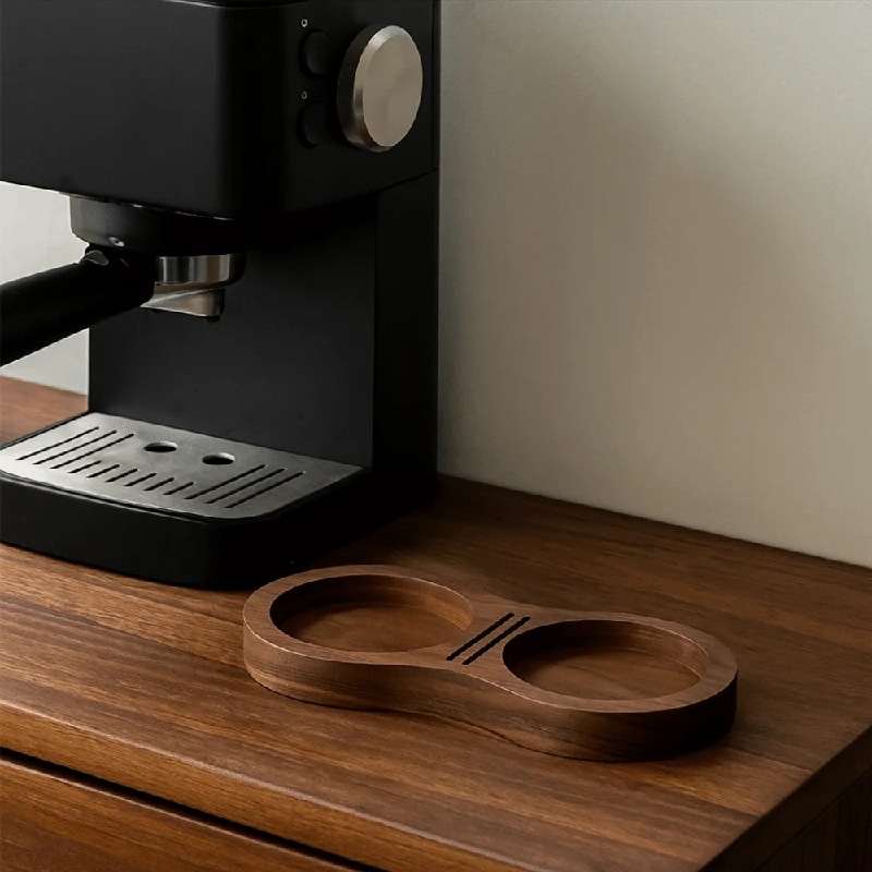 Walnut Wood Coffee Tamper Station Professional Non Slip Coffee Tamper Storage Base 3