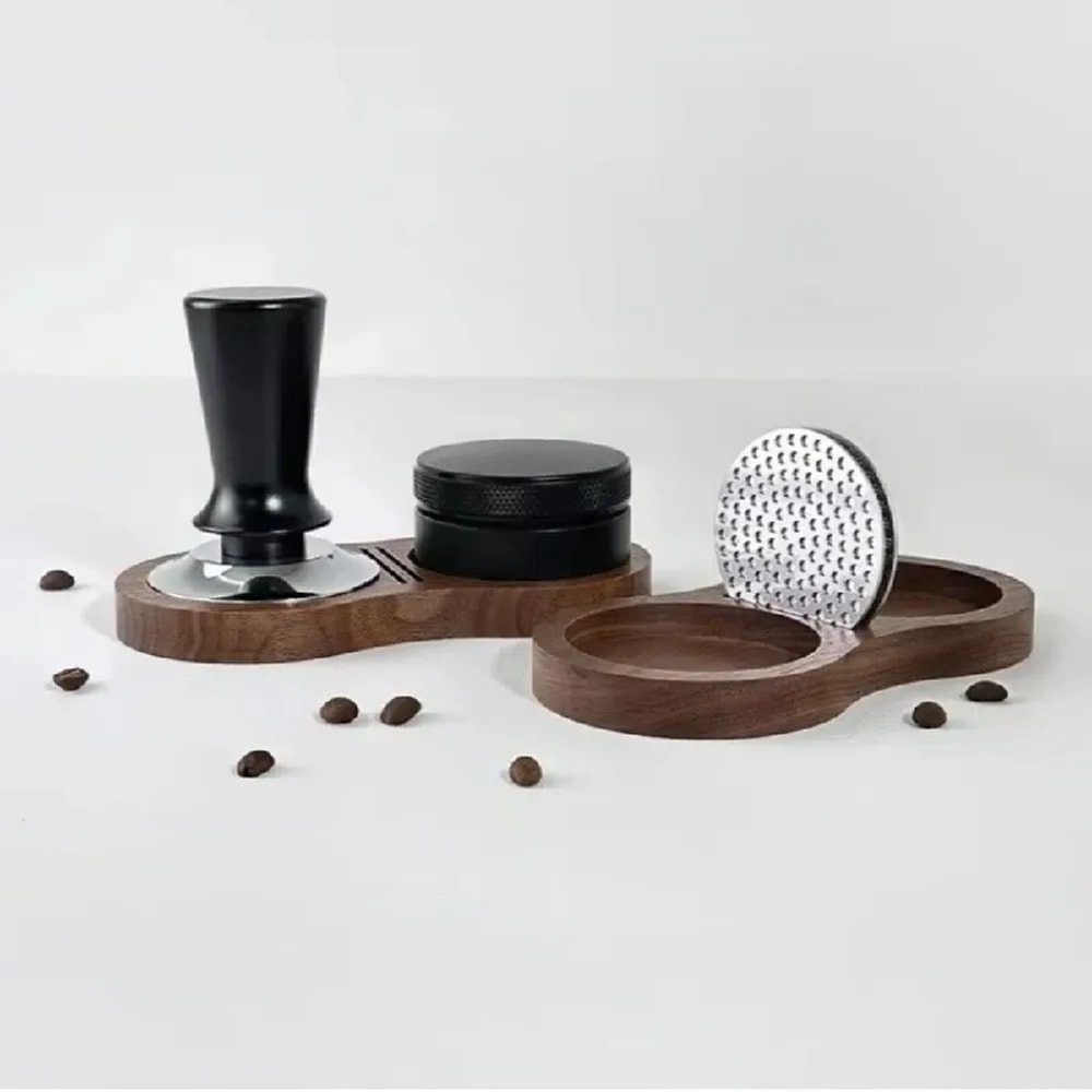 Walnut Wood Coffee Tamper Station Professional Non Slip Coffee Tamper Storage Base 2