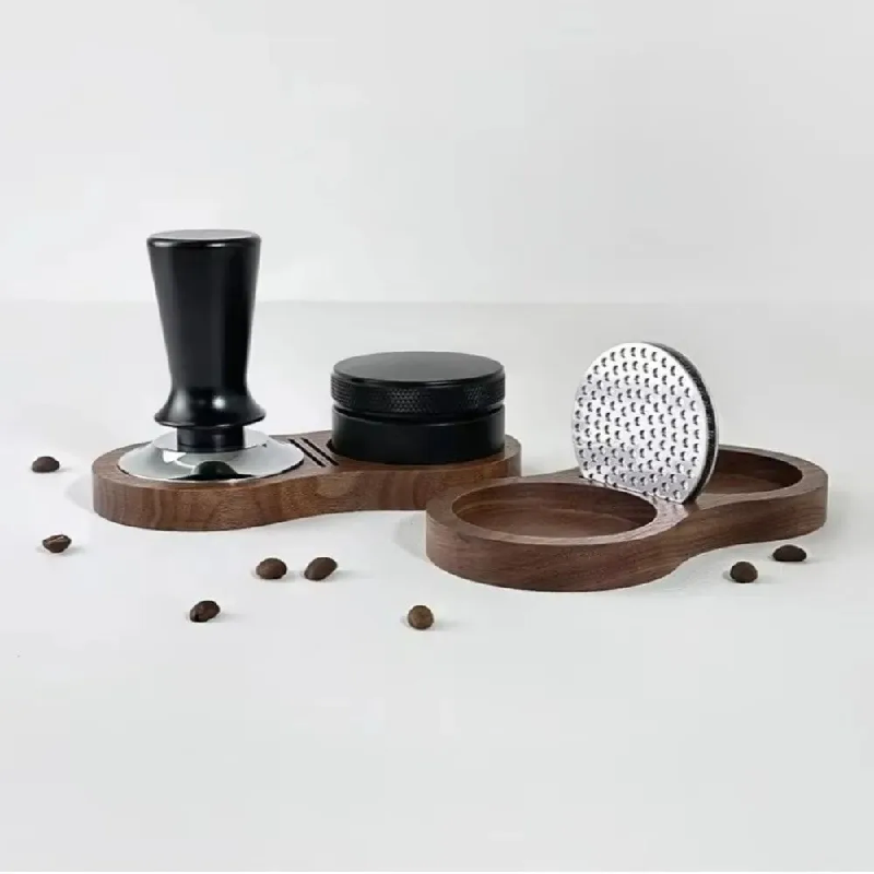 Walnut Wood Coffee Tamper Station Professional Non Slip Coffee Tamper Storage Base 2