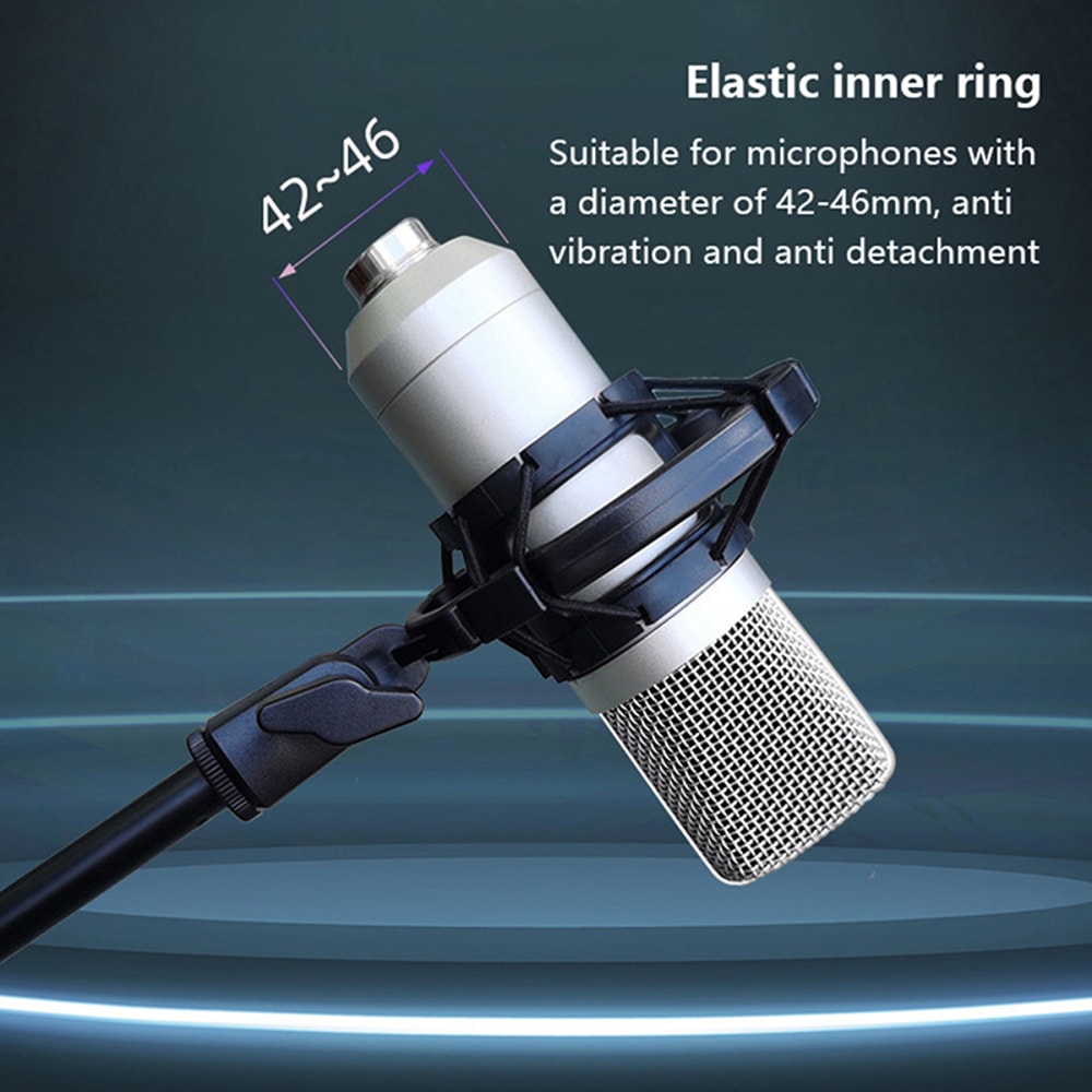 Universal Professional Condenser Microphone Shock Mount Holder For Studio Recording Compatible With 3