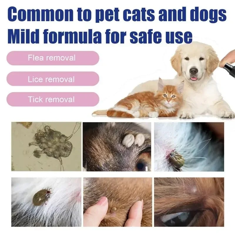 Pet Flea Removal Spray For Cats And Dogs External Lice Tick Repelling And Skin Cleansing Solution 1