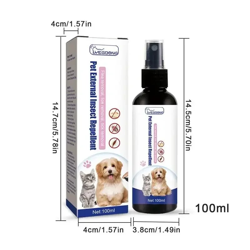 Pet Flea Removal Spray For Cats And Dogs External Lice Tick Repelling And Skin Cleansing Solution 5