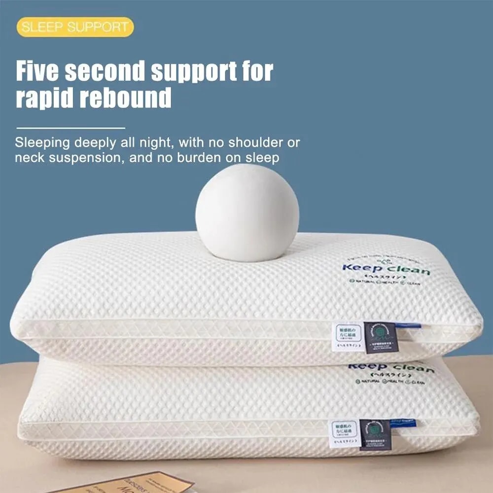 Soft & Supportive Neck Pillow for Comfortable Sleep Non Collapse High Elasticity Pillow for Hotel & Home Bedding