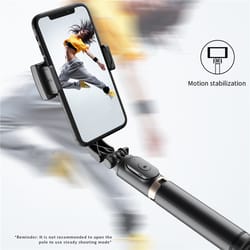 foldable gimbal stabilizer selfie stick with wireless tripod & bluetooth shutter monopod