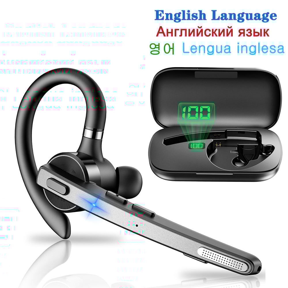 Bluetooth Headset Wireless Headphone Dual Mic Mute Noise Cancelling Earpiece For Handsfree Use 5