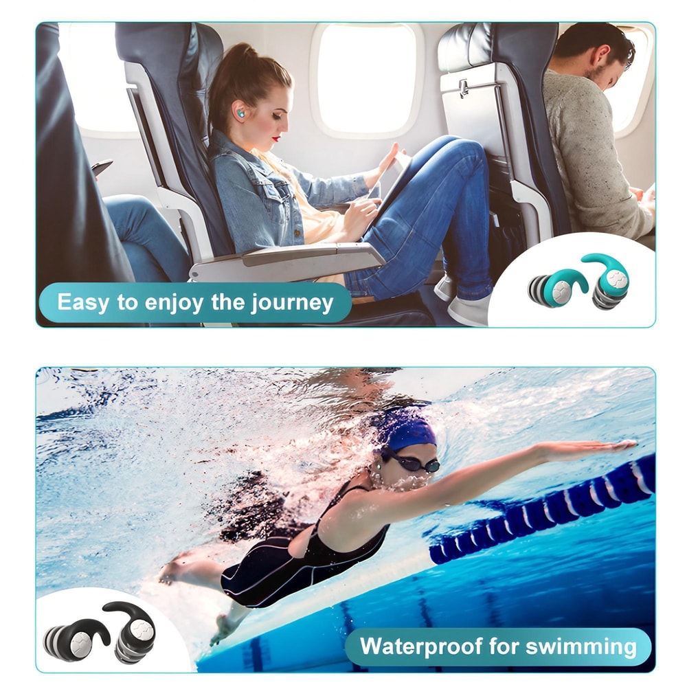 Soft Silicone Earplugs For Sleep Swimming Noise Cancelling Waterproof Comfortable Fit 5