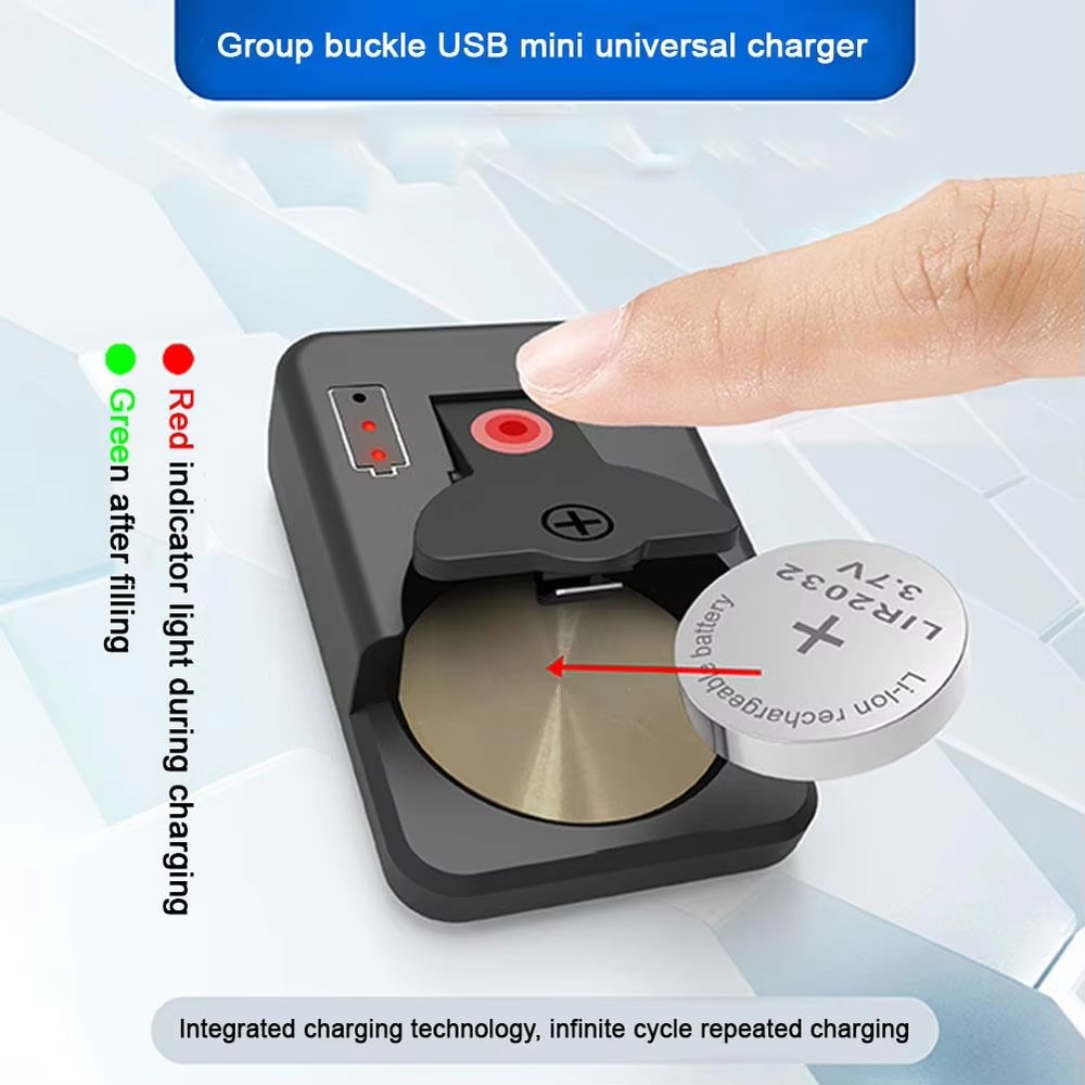 Universal Button Battery Charger With LED Indicator Portable Efficient Power Solution 3
