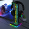 Headphone Stand With Dual USB Ports LED Lighting Effects Gaming Headset Holder For PC And Gamer De 3