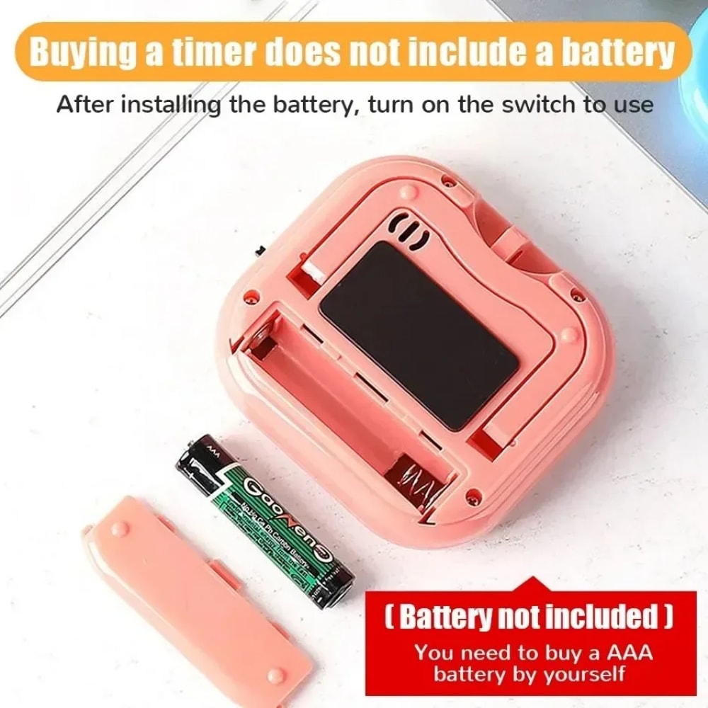 Magnetic Digital Timer LED Display Clock Manual Electronic Countdown For Kitchen Study And Sports U 3