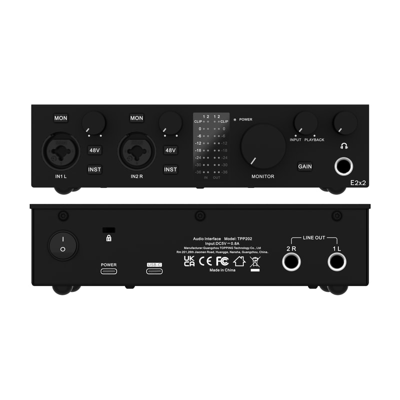 Professional Audio Interface For Computer Phone Live Streaming Sound Card For Recording Mixing 2