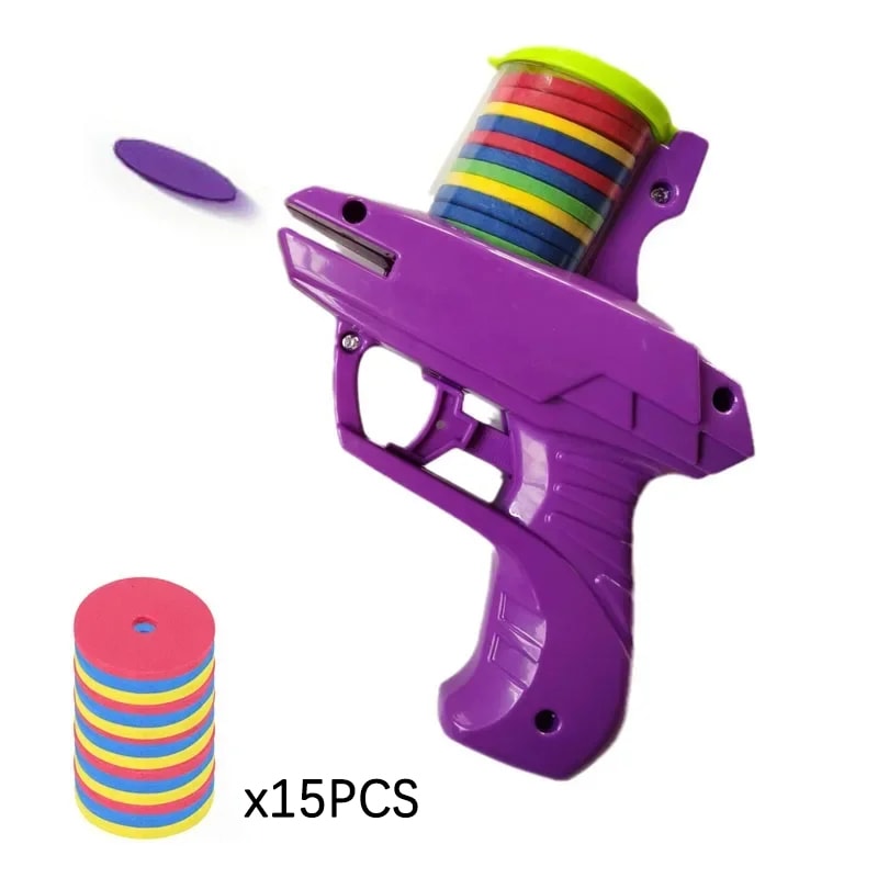 Flying Disc Gun Parent Child Interactive Shooter Toy with Soft Bullets for Kids Indoor & Outdoor Fun
