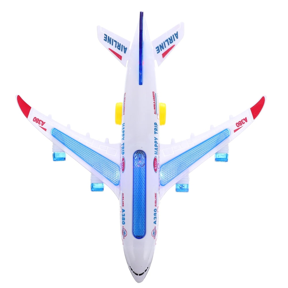 Educational Airplane Toy For Kids Musical Rotating Electronic Aircraft With Flashing Lights And So 4