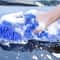 Blue Microfiber Chenille Car Wash Sponge Premium Auto Cleaning Glove Towel For Scratch Free Care 5