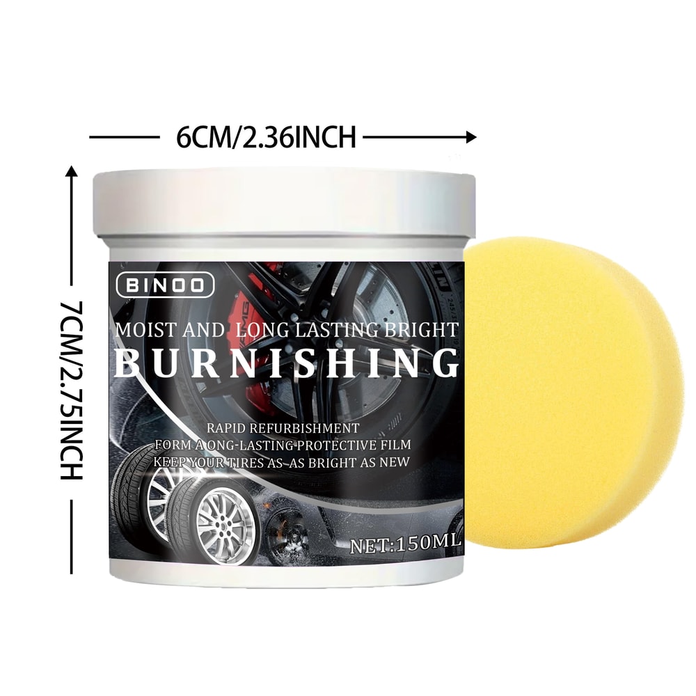 Tire Blackening Coating Wax Premium Hydrating Anti Aging Tire Care With Sponge Applicator 2