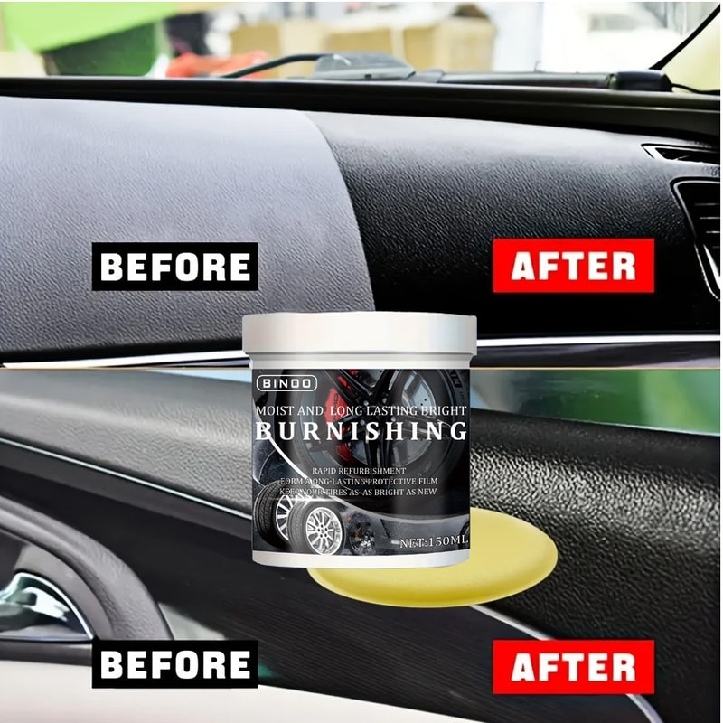 Tire Blackening Coating Wax Premium Hydrating Anti Aging Tire Care With Sponge Applicator 4