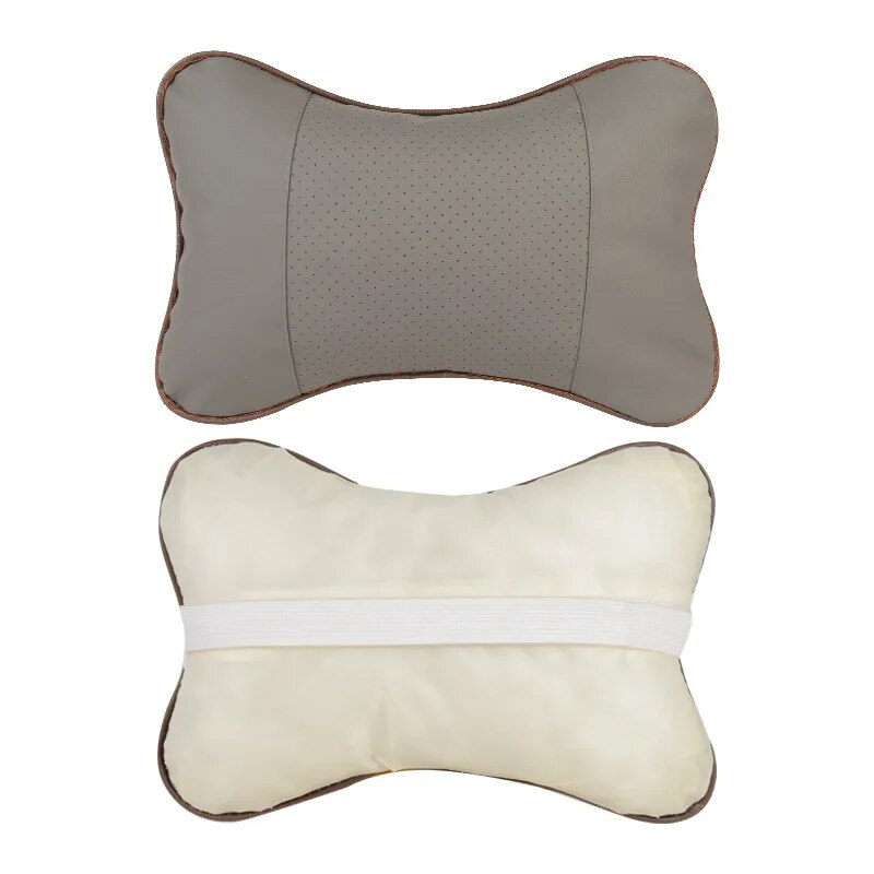 Premium Car Neck Pillow For Head Pain Relief PU Leather Headrest With Fiber Fill Universal Fit 3