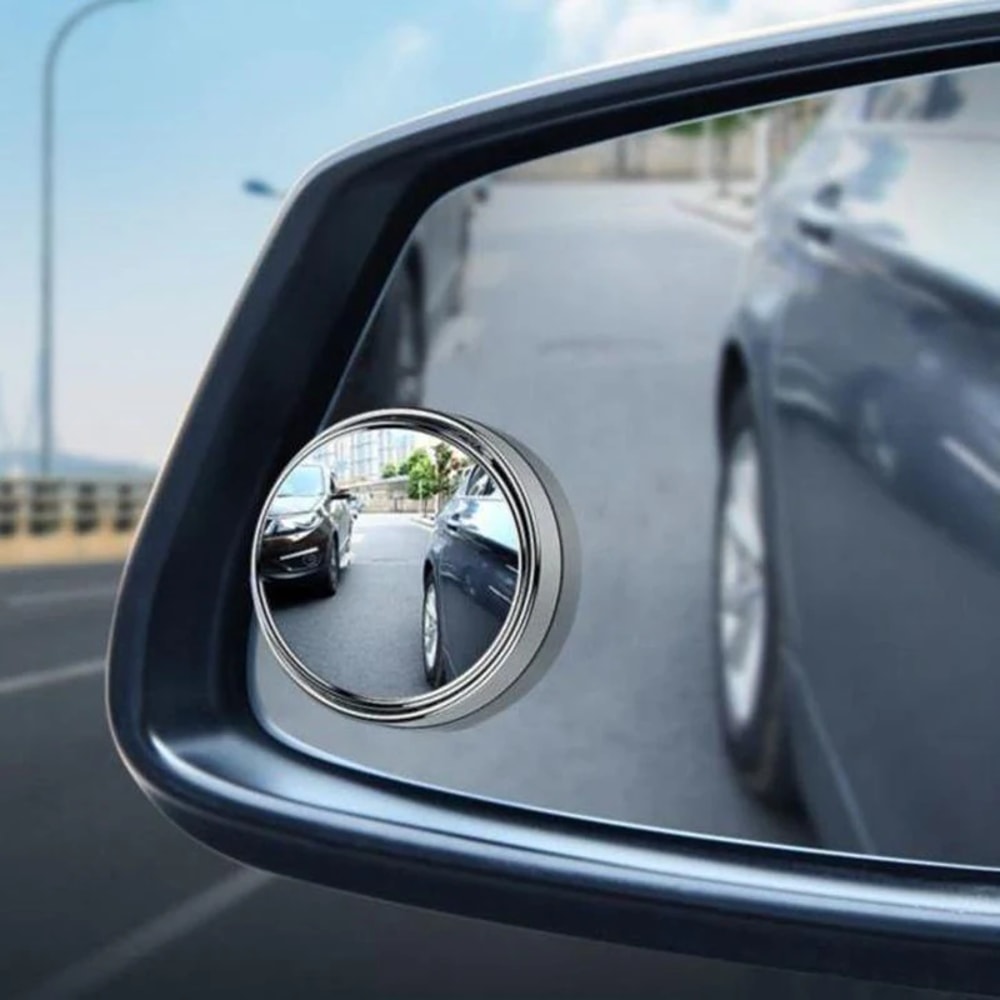 Round Frame Convex Blind Spot Mirror Adjustable WideAngle Rearview Mirror For Safety Driving 0