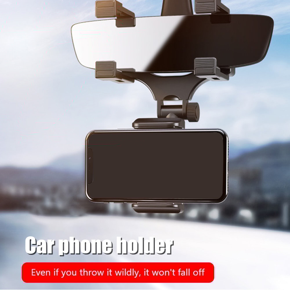 Adjustable Rearview Mirror Phone Holder For Car Stable Gripper Smartphone Navigation Mount 1