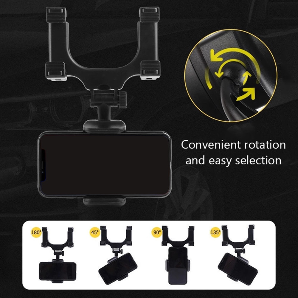 Adjustable Rearview Mirror Phone Holder For Car Stable Gripper Smartphone Navigation Mount 4