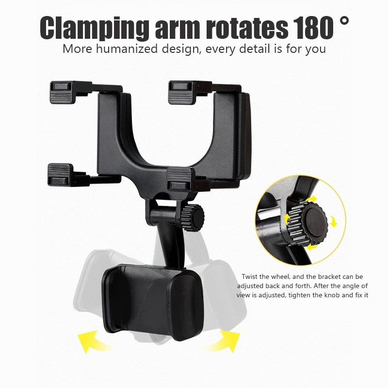 Adjustable Rearview Mirror Phone Holder For Car Stable Gripper Smartphone Navigation Mount 5