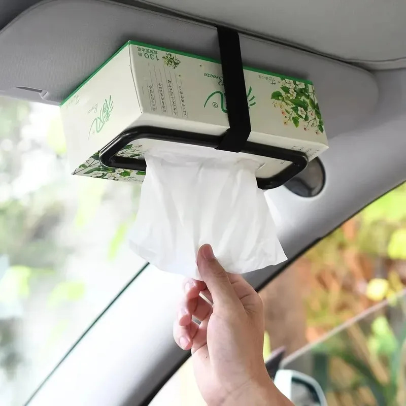 Car Paper Towel Holder Clip Seat Back Visor Hanging Storage Box Frame For Convenient Storage 1
