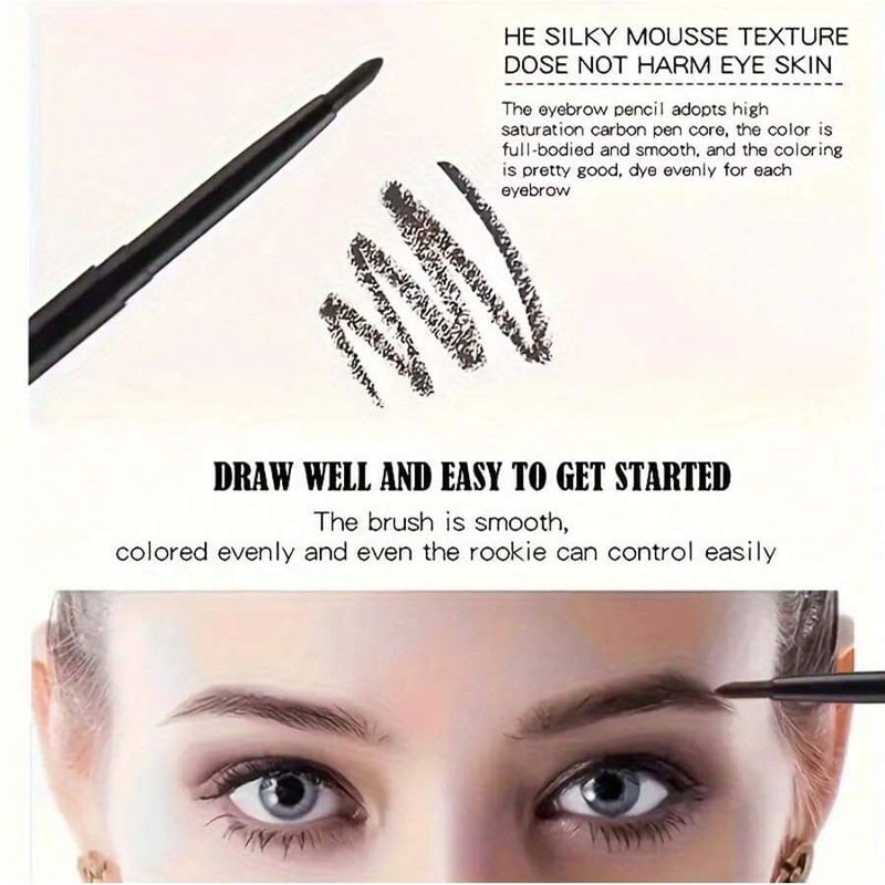 Waterproof Black Eyeliner Pencil Smudge Proof Long Lasting BeginnerFriendly Eye Makeup 2