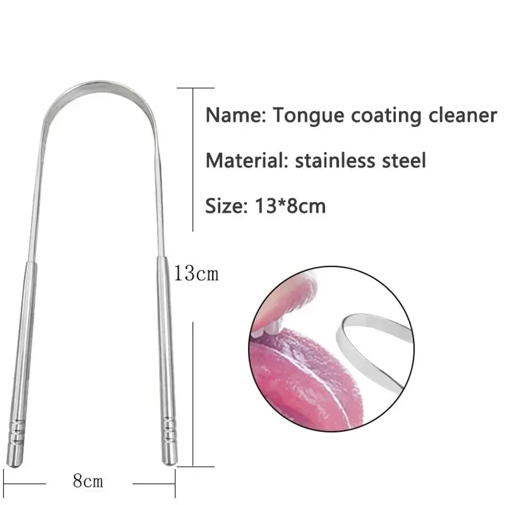 Stainless Steel Tongue Scraper For Fresh Breath U Shaped Metal Tongue Cleaner For Oral Hygiene 5