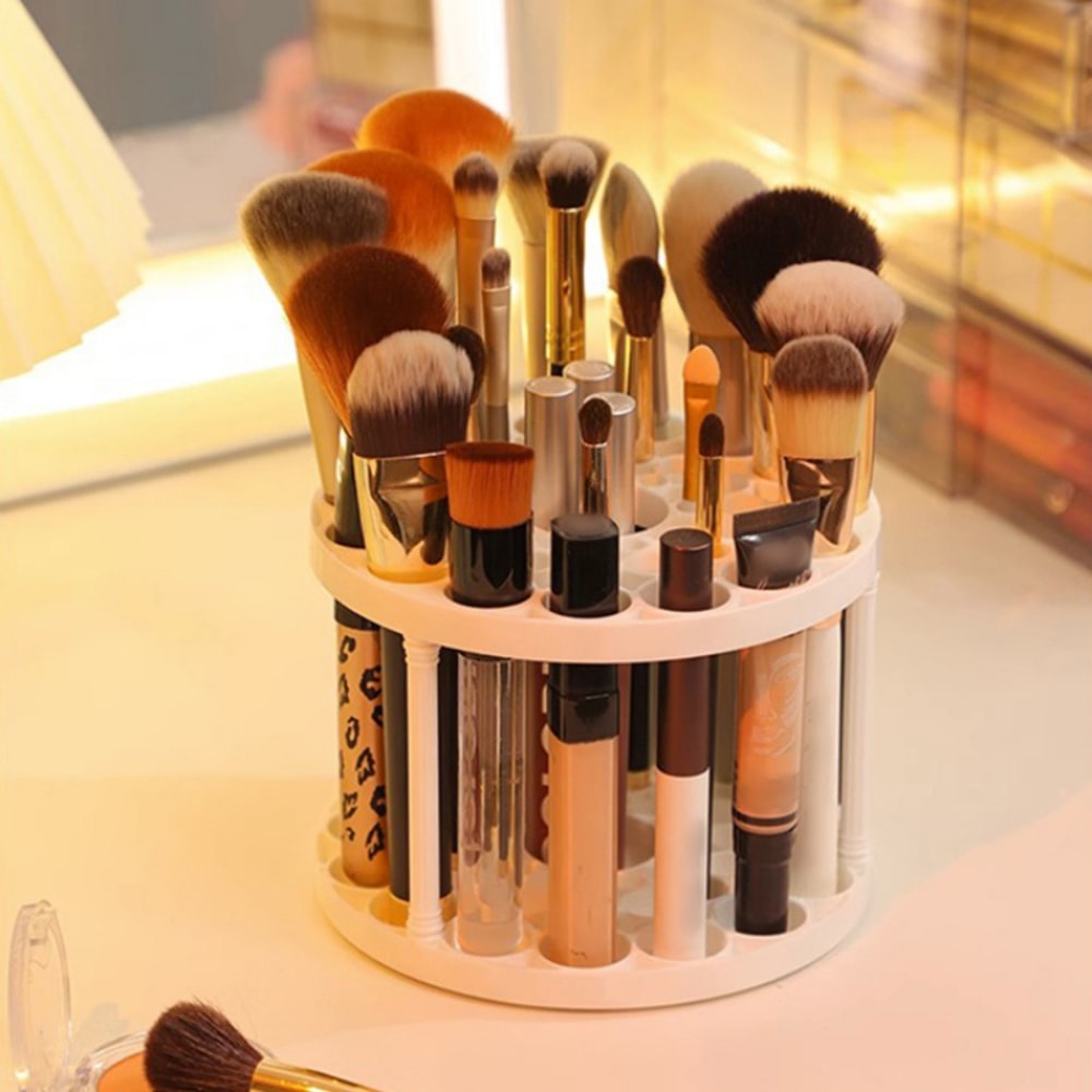 Rotating Makeup Brush Stand Elegant Beauty Storage Organizer For Easy Access And Visibility 3