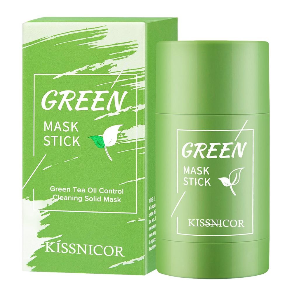 Green Tea Face Mask Stick Pore Shrinking Blackhead Removal Moisturizing Facial Cleanser 6