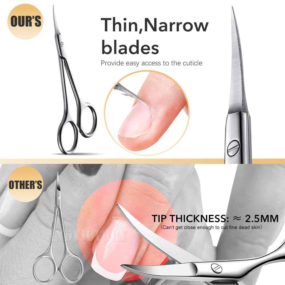 Stainless Steel Curved Tip Cuticle Scissors For Manicure Nail Art 1