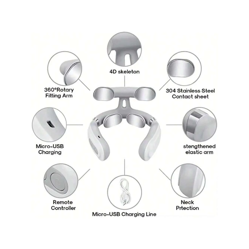Rechargeable Portable Electric Neck Massager for Neck and Shoulder Pain Relief