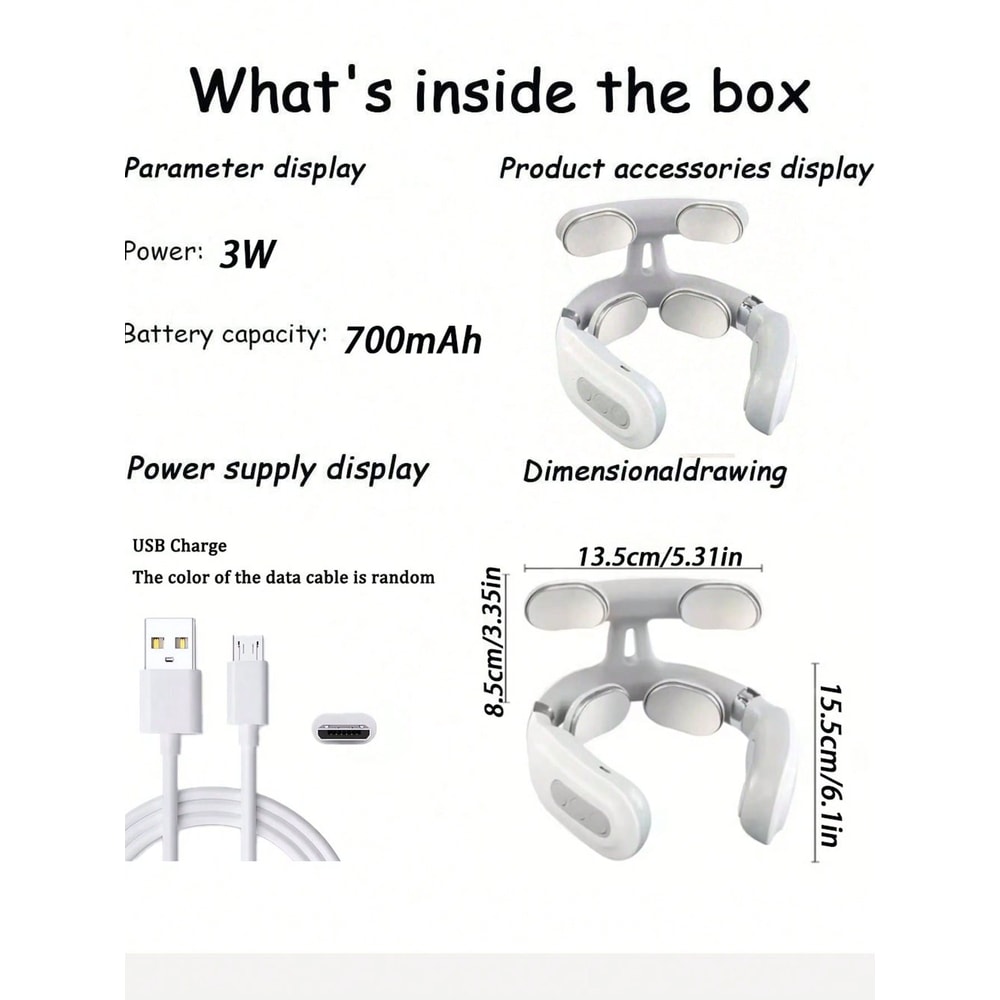 Rechargeable Portable Electric Neck Massager for Neck and Shoulder Pain Relief