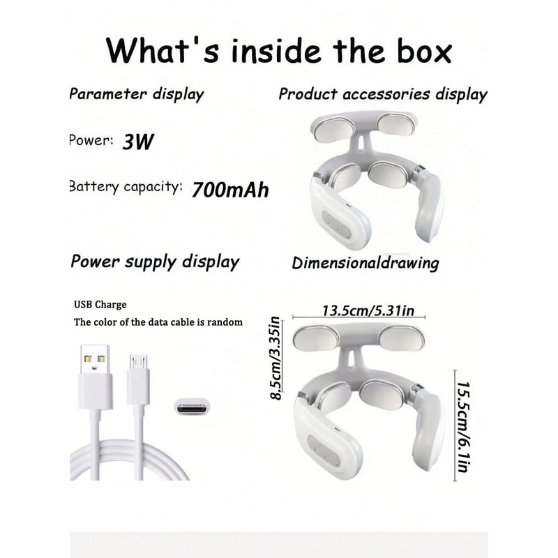 Rechargeable Portable Electric Neck Massager for Neck and Shoulder Pain Relief