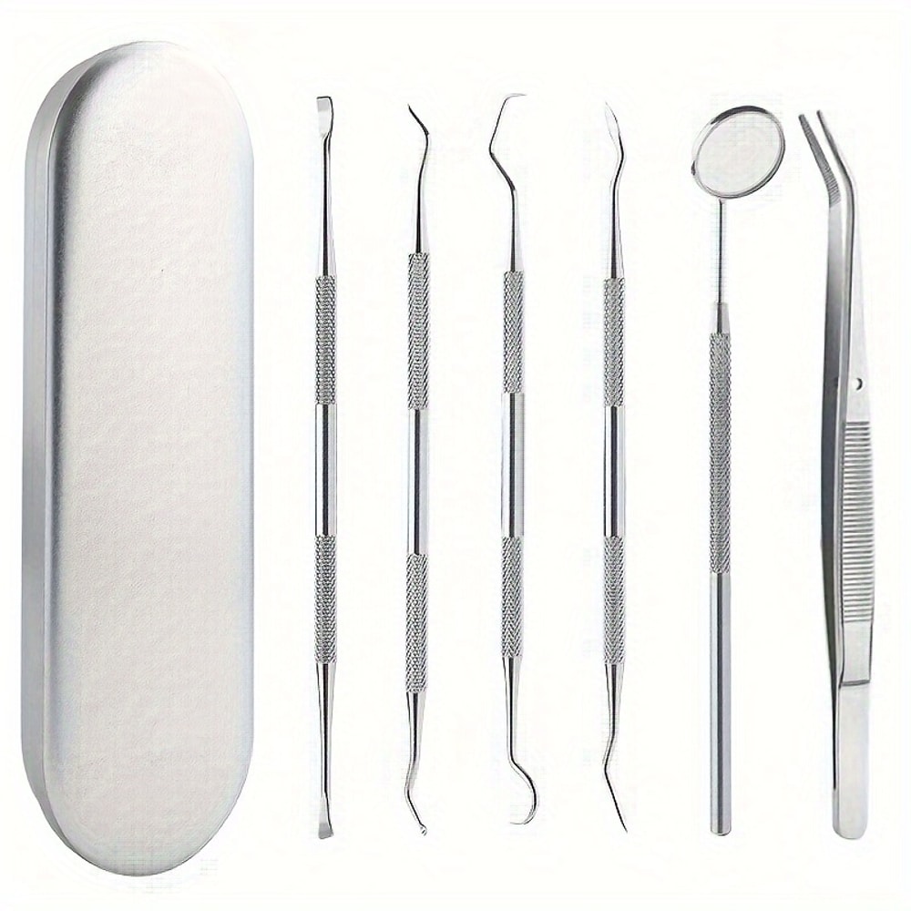 Tooth Cleaning Kit With Tongue Scraper Tweezers Toothpick Tools Non Slip Handle And Convenient Sto 1