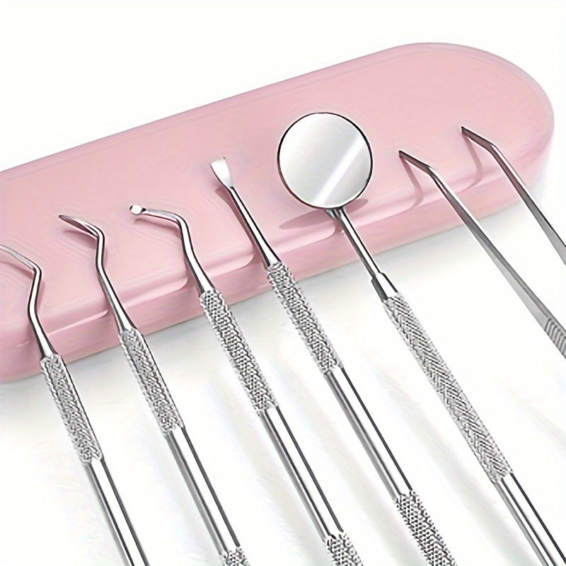 Tooth Cleaning Kit With Tongue Scraper Tweezers Toothpick Tools Non Slip Handle And Convenient Sto 0