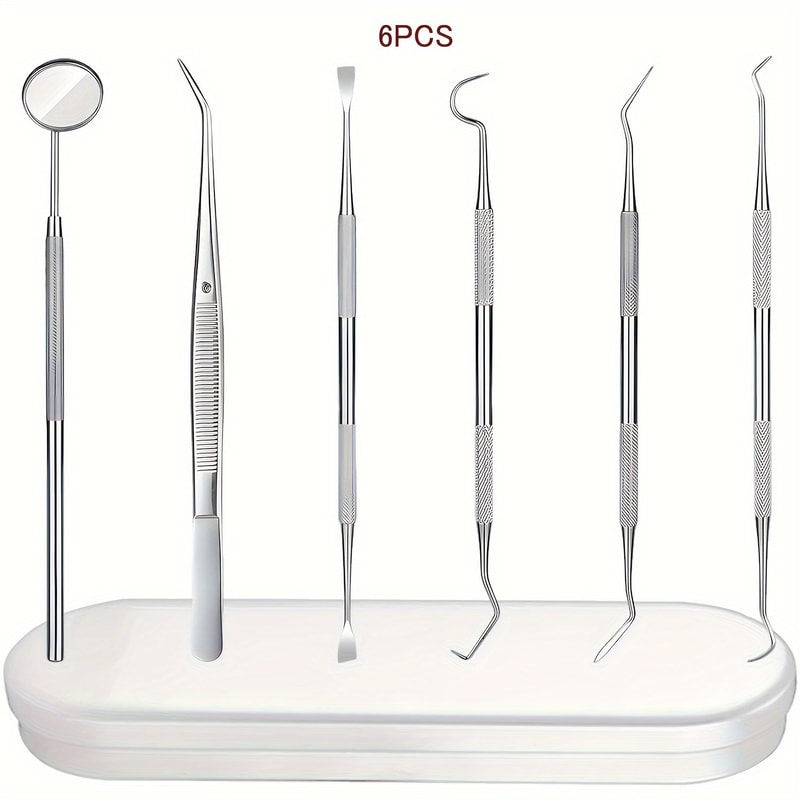Tooth Cleaning Kit With Tongue Scraper Tweezers Toothpick Tools Non Slip Handle And Convenient Sto 4