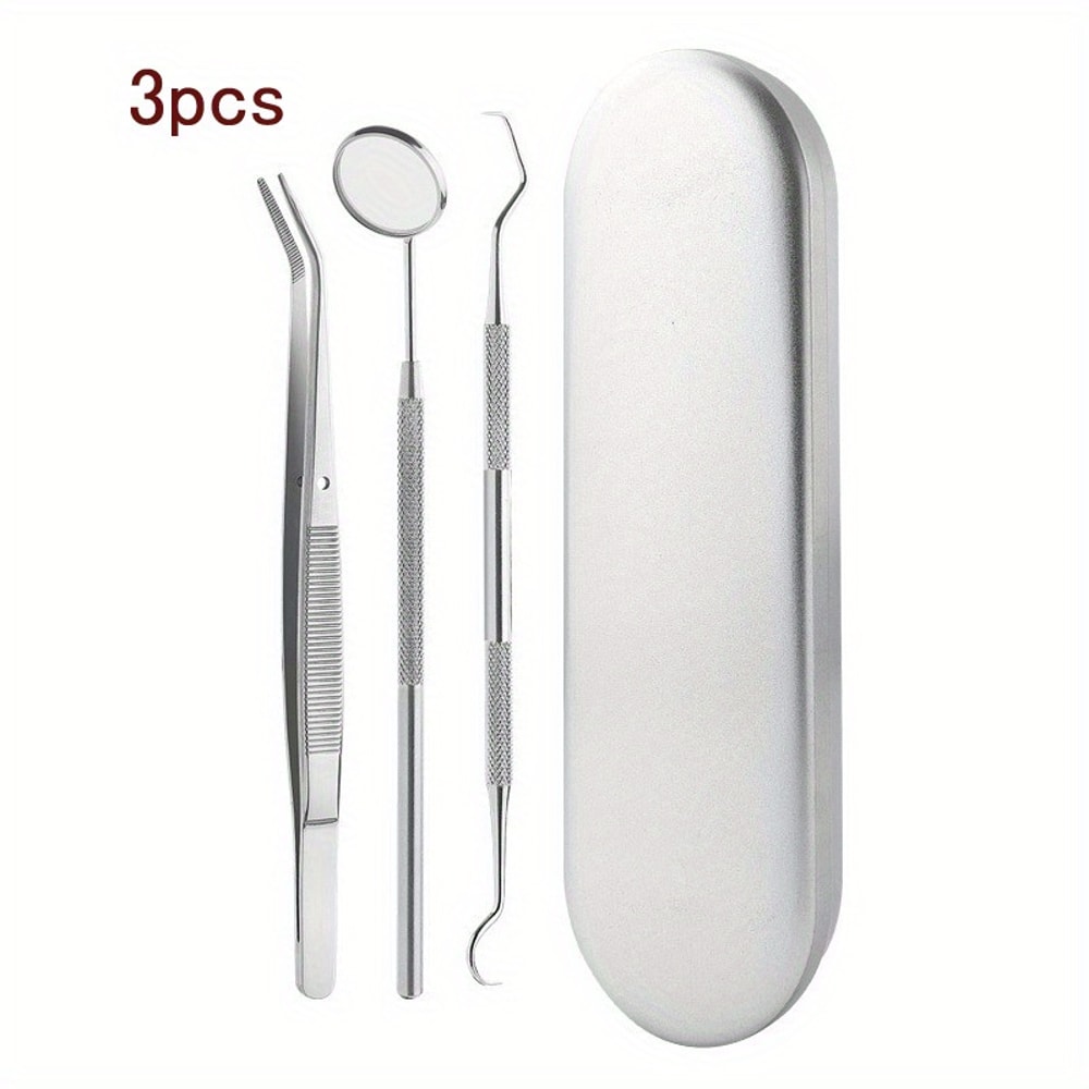 Tooth Cleaning Kit With Tongue Scraper Tweezers Toothpick Tools Non Slip Handle And Convenient Sto 6
