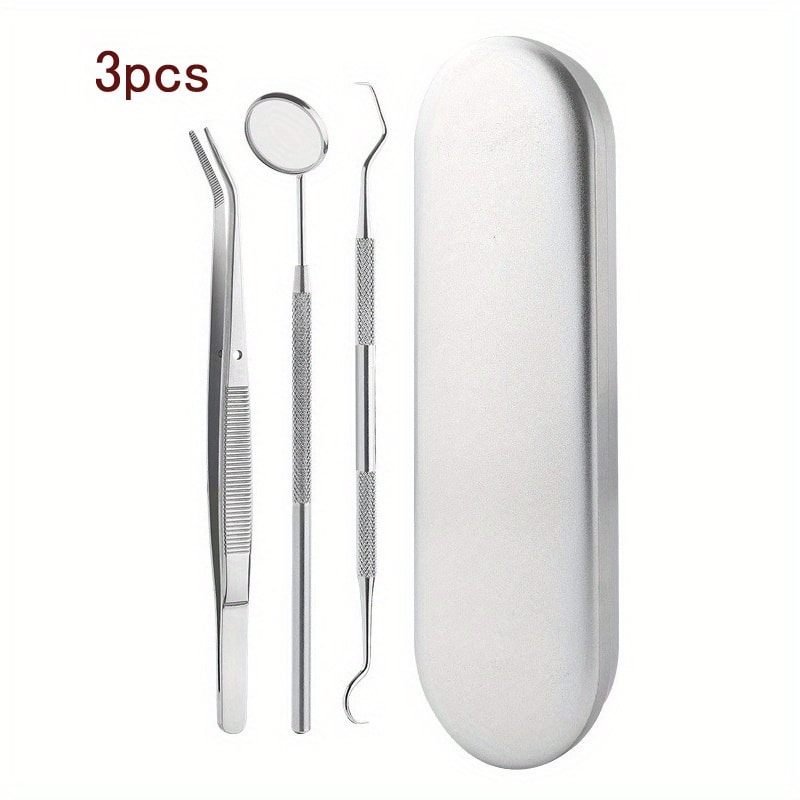 Tooth Cleaning Kit With Tongue Scraper Tweezers Toothpick Tools Non Slip Handle And Convenient Sto 6