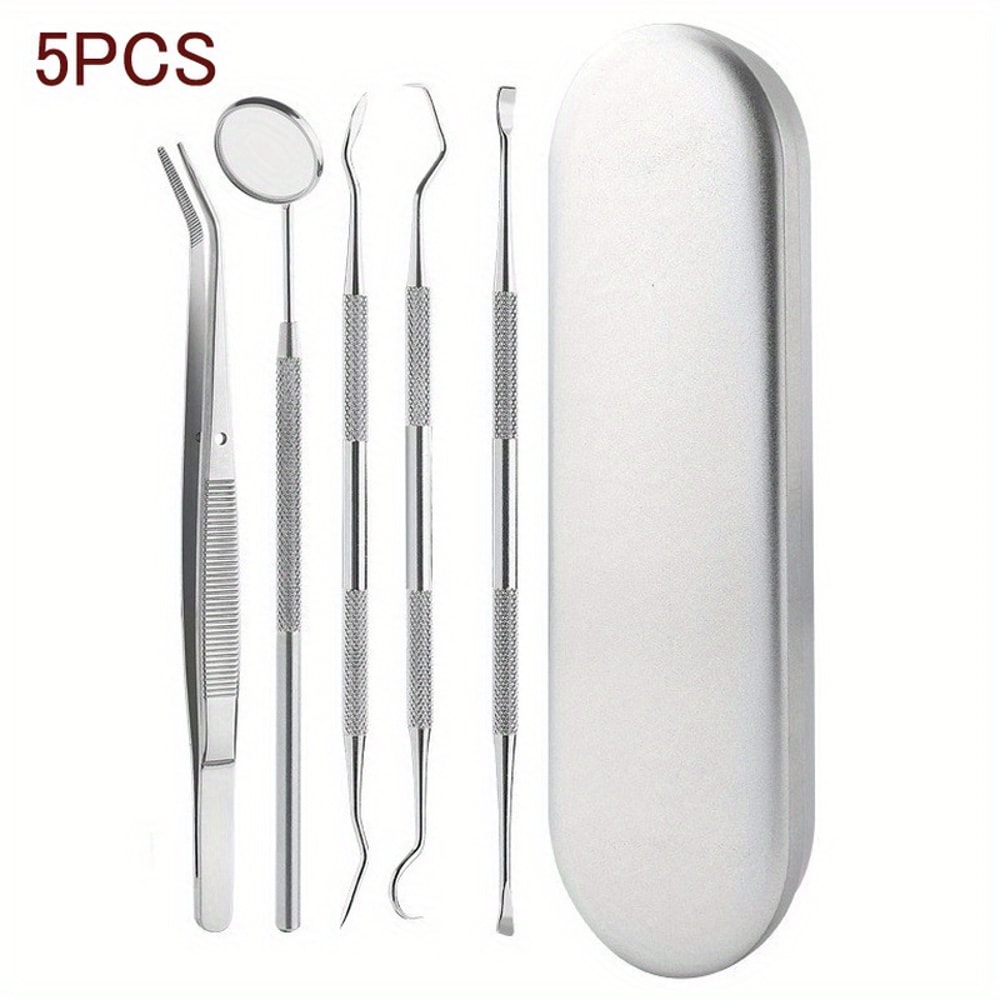 Tooth Cleaning Kit With Tongue Scraper Tweezers Toothpick Tools Non Slip Handle And Convenient Sto 7